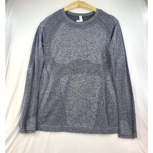 Athleta Momentum Seamless Heather Black White Long Sleeve Medium